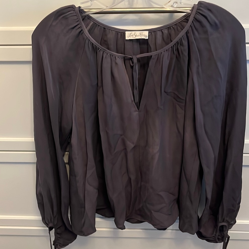 LoveShackFancy washed silk blouse